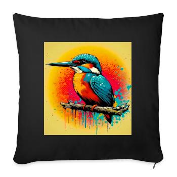 kingfisher - Sofa pillowcase 17,3'' x 17,3'' (45 x 45 cm) - black - Front