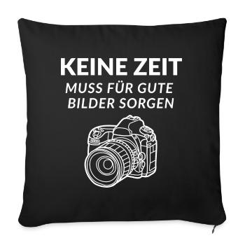 Pas de temps je suis photographe Miroir Reflex Appareil photo Photos - Housse de coussin décorative 45 x 45 cm - noir - Devant