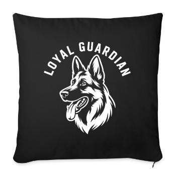 Loyal Guardian German Shepherd - Sofa pillowcase 17,3'' x 17,3'' (45 x 45 cm) - black - Front