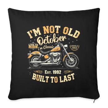 Birthday October 1992 Anniversary October 1992 - Sofa pillowcase 17,3'' x 17,3'' (45 x 45 cm) - black - Front