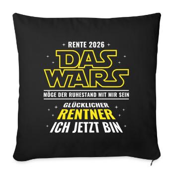 Rente 2026 C’est tout - Retraité heureux que je suis - Housse de coussin décorative 45 x 45 cm - noir - Devant