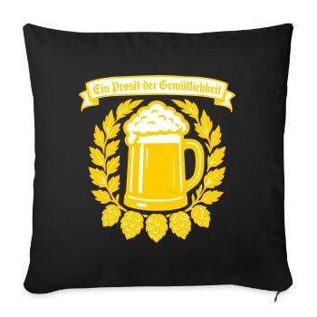 Ein Prosit der Gemütlichkeit - Sofa pillowcase 17,3'' x 17,3'' (45 x 45 cm) - black - Front