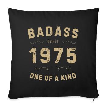 Badass 1975: Unique retro style - Sofa pillowcase 17,3'' x 17,3'' (45 x 45 cm) - black - Front