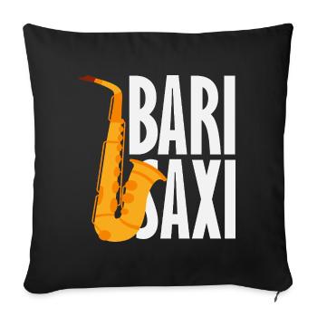 Bari Saxi Saxophoniste Jazz - Housse de coussin décorative 45 x 45 cm - noir - Devant