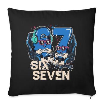 6 7 Sechs Sieben Aura Points Kids Gaming Meme  - Sofakissenbezug 45 x 45 cm - Schwarz - Vorne