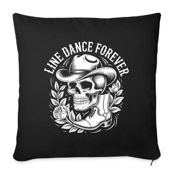 Line Dance Skull Western - Sofa pillowcase 17,3'' x 17,3'' (45 x 45 cm) - black - Front