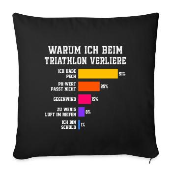 Pourquoi je perds au triathlon Triathlon - Housse de coussin décorative 45 x 45 cm - noir - Devant