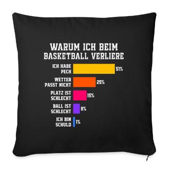Pourquoi je perds au basket Basket - Housse de coussin décorative 45 x 45 cm - noir - Devant