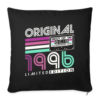 Cadeau rétro pour le 30e anniversaire 1996 - Housse de coussin décorative 45 x 45 cm - noir - Devant