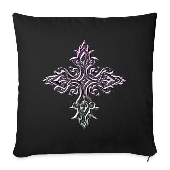 Lumined Cross Filigree - Sofa pillowcase 17,3'' x 17,3'' (45 x 45 cm) - black - Front