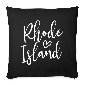 Rhode Island Heart Women's Love Rhode Island - Sofa pillowcase 17,3'' x 17,3'' (45 x 45 cm) - black - Front