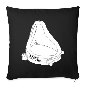 Duchamp Fountain Urinal Art Funny Line Sketch - Sofa pillowcase 17,3'' x 17,3'' (45 x 45 cm) - black - Front