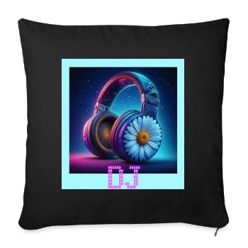 Disc-jockey - Housse de coussin décorative 45 x 45 cm - noir - Devant