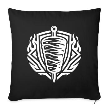 Symbole de brochette Doner Kebab - Housse de coussin décorative 45 x 45 cm - noir - Devant