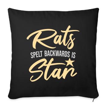 Rats Spelt Backwards Is Star Lustiger Ratte Spruch - Sofa pillowcase 17,3'' x 17,3'' (45 x 45 cm) - black - Front