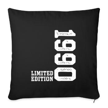36th Birthday 1990 Limited Edition Man Woman - Sofa pillowcase 17,3'' x 17,3'' (45 x 45 cm) - black - Front