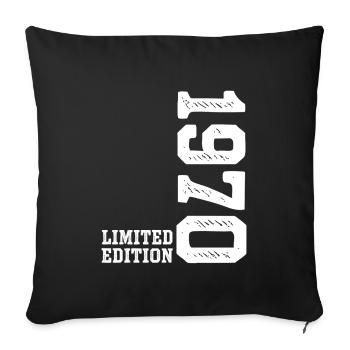 56th Birthday 1970 Limited Edition Man Woman - Sofa pillowcase 17,3'' x 17,3'' (45 x 45 cm) - black - Front