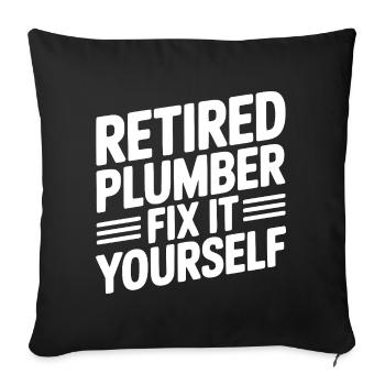 Plombier à la retraite Réparez ça vous-même - Housse de coussin décorative 45 x 45 cm - noir - Devant