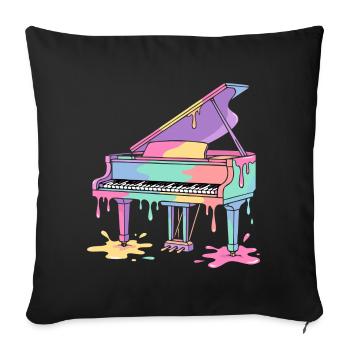 piano - Sofa pillowcase 17,3'' x 17,3'' (45 x 45 cm) - black - Front
