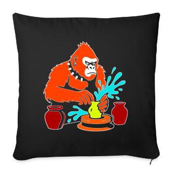 Gorilla Pottery Splash Studio - Sofa pillowcase 17,3'' x 17,3'' (45 x 45 cm) - black - Front