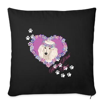 Resting B!tch Face Poodle - Sofa pillowcase 17,3'' x 17,3'' (45 x 45 cm) - black - Front
