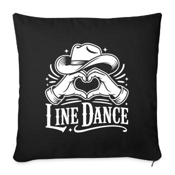 Amour de la danse en ligne - Housse de coussin décorative 45 x 45 cm - noir - Devant