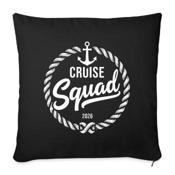 Croisière Squad Kreuzfahrt 2026 - Housse de coussin décorative 45 x 45 cm - noir - Devant