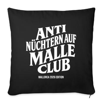 Malle 2026 Anti Nüchtern Auf Malle Club 2026 - Sofakissenbezug 45 x 45 cm - Schwarz - Vorne