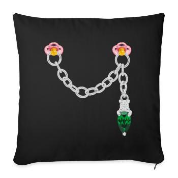Silver connector - Sofa pillowcase 17,3'' x 17,3'' (45 x 45 cm) - black - Front