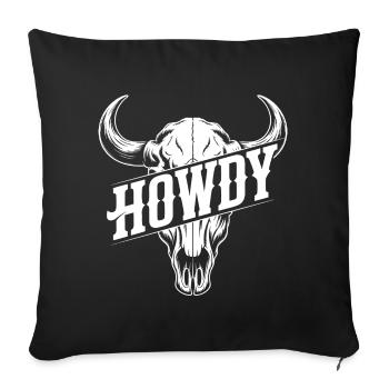 Howdy Skull Western Print - Housse de coussin décorative 45 x 45 cm - noir - Devant
