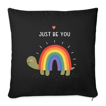 Mois de la fierté LGBTQ - Sois juste toi-même - Housse de coussin décorative 45 x 45 cm - noir - Devant