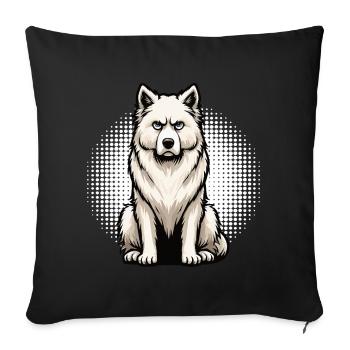 Chiens bergers blancs bergers - Housse de coussin décorative 45 x 45 cm - noir - Devant