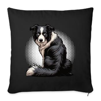 Border Collie Propriétaire Collie Amant de Collie - Housse de coussin décorative 45 x 45 cm - noir - Devant