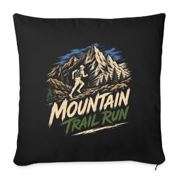 Mountain Trail Run - Sofa pillowcase 17,3'' x 17,3'' (45 x 45 cm) - black - Front