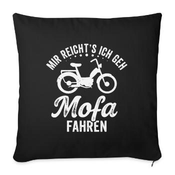 Mofa Moped Roller Mofafahrer Mofaroller - Sofakissenbezug 45 x 45 cm - Schwarz - Vorne