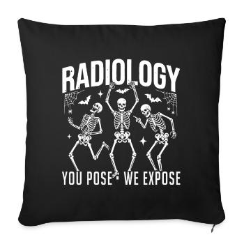 Radiologie : Squelettes en danse - Housse de coussin décorative 45 x 45 cm - noir - Devant