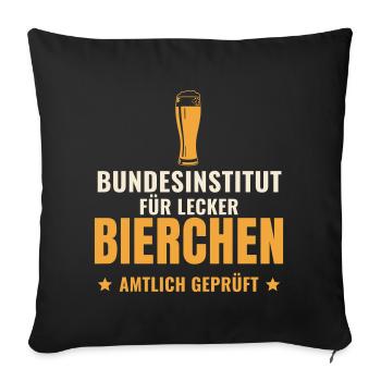 Bundesinstitut für lecker Bierchen Spruch lustig - Sofakissenbezug 45 x 45 cm - Schwarz - Vorne