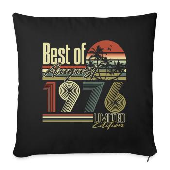 August 1976 Vintage Retro Birthday Gift Goon - Sofa pillowcase 17,3'' x 17,3'' (45 x 45 cm) - black - Front