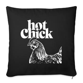Hot Chick Retro Print - Sofa pillowcase 17,3'' x 17,3'' (45 x 45 cm) - black - Front