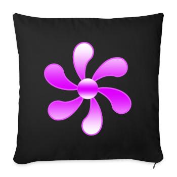 Fleur - Housse de coussin décorative 45 x 45 cm - noir - Devant