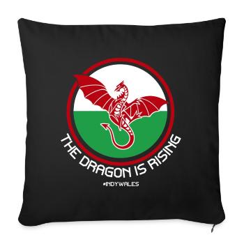 Le Dragon s’élève, Indy Wales - Housse de coussin décorative 45 x 45 cm - noir - Devant