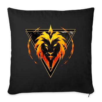 Löwe-Feuerzeichen – Tierkreis von Kék-Ina - Sofakissenbezug 45 x 45 cm - Schwarz - Vorne