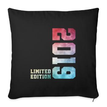 7. Geburtstag Limited Edition 2019 – Jahrgang 2019 - Sofakissenbezug 45 x 45 cm - Schwarz - Vorne