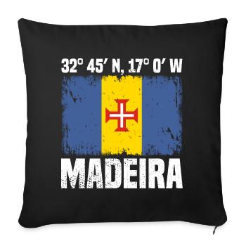 Coordonnées de Madère - Housse de coussin décorative 45 x 45 cm - noir - Devant