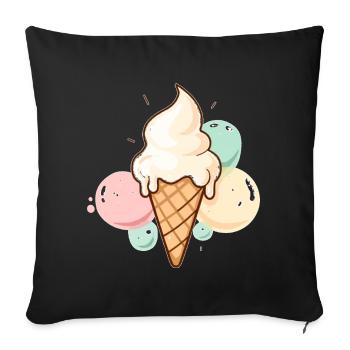 Kugel Für Kugel Glücklich - Sofakissenbezug 45 x 45 cm - Schwarz - Vorne