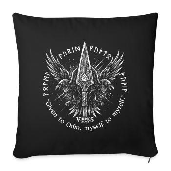 Odin's Spear - Sofa pillowcase 17,3'' x 17,3'' (45 x 45 cm) - black - Front