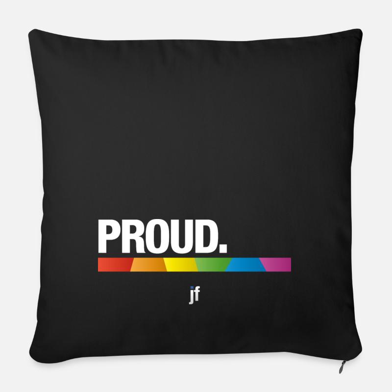 PROUD Regenbogen - Sofakissenbezug 45 x 45 cm - Schwarz