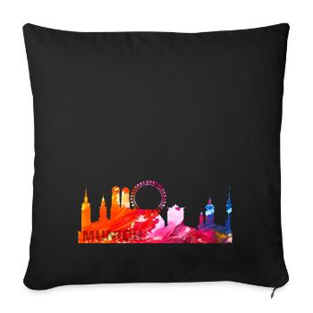 Munich, Munich skyline, Bavaria, Germany - Sofa pillowcase 17,3'' x 17,3'' (45 x 45 cm) - black - Front