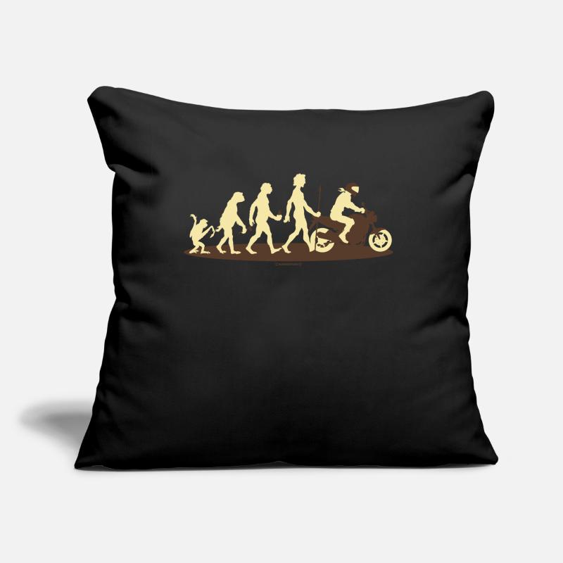 Evolution vom Affen zum Biker Motorradfahrer - Sofakissenbezug 45 x 45 cm