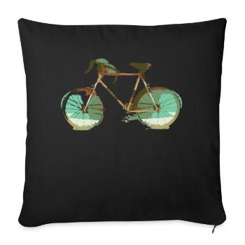 bicycle mountain bike cyclist mountain bike - Sofa pillowcase 17,3'' x 17,3'' (45 x 45 cm) - black - Front